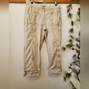 Chico's Beige Cargo Capris